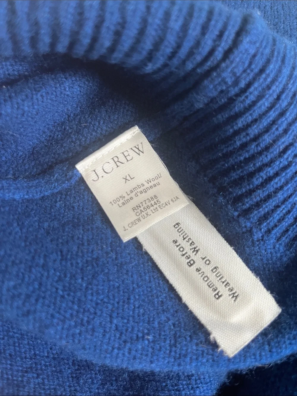 J. Crew Vintage Lambswool Crew Neck Sweater Blue Size XL